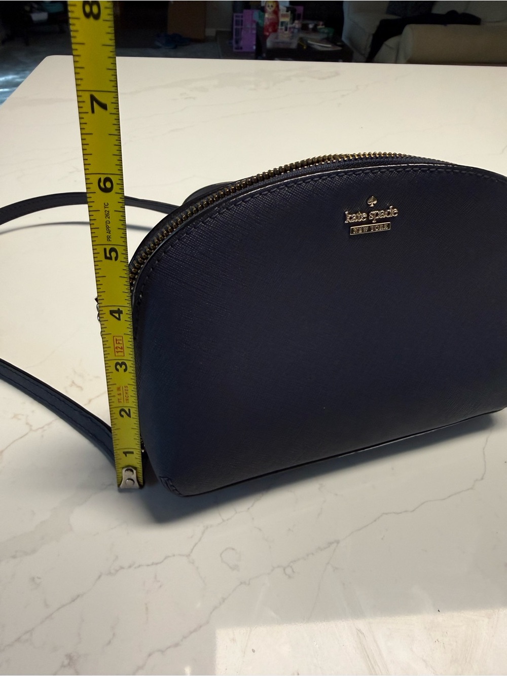 kate spade navy dome crossbody with gold hardware